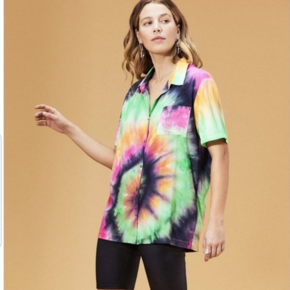Veda Belize Tie Dye Button Down Shirt